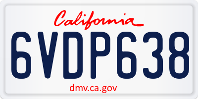 CA license plate 6VDP638
