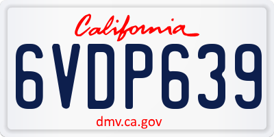 CA license plate 6VDP639