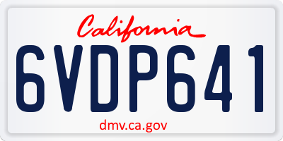 CA license plate 6VDP641