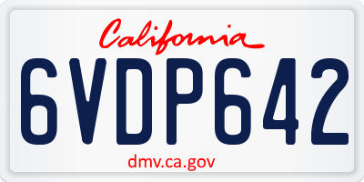 CA license plate 6VDP642