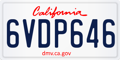 CA license plate 6VDP646