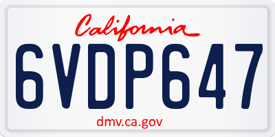 CA license plate 6VDP647