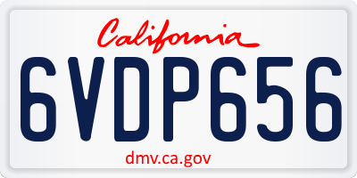 CA license plate 6VDP656