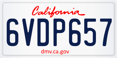 CA license plate 6VDP657