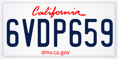 CA license plate 6VDP659