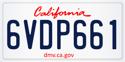 CA license plate 6VDP661