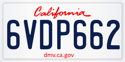 CA license plate 6VDP662