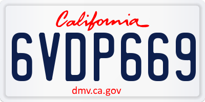 CA license plate 6VDP669