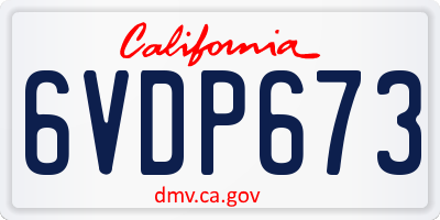 CA license plate 6VDP673