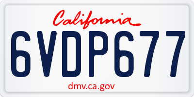 CA license plate 6VDP677