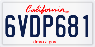 CA license plate 6VDP681