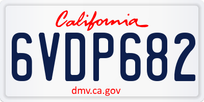 CA license plate 6VDP682