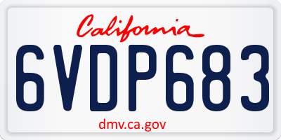 CA license plate 6VDP683