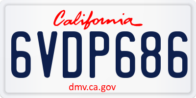 CA license plate 6VDP686
