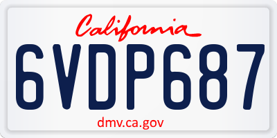 CA license plate 6VDP687