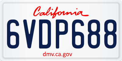 CA license plate 6VDP688