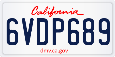 CA license plate 6VDP689