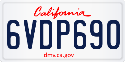 CA license plate 6VDP690