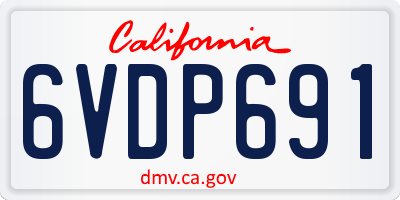 CA license plate 6VDP691
