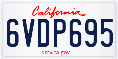 CA license plate 6VDP695