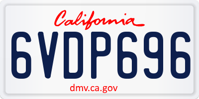 CA license plate 6VDP696