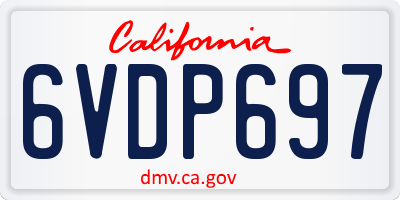CA license plate 6VDP697