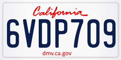 CA license plate 6VDP709