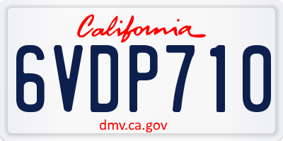 CA license plate 6VDP710