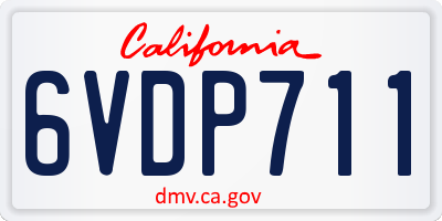 CA license plate 6VDP711