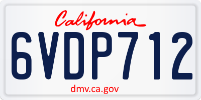 CA license plate 6VDP712