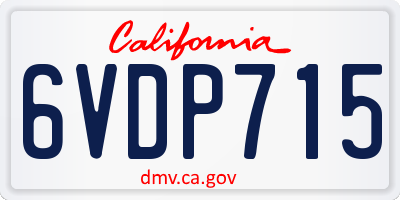 CA license plate 6VDP715