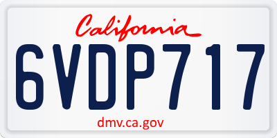 CA license plate 6VDP717