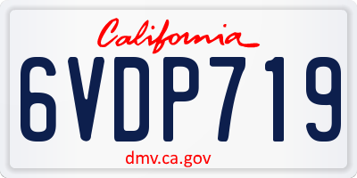 CA license plate 6VDP719