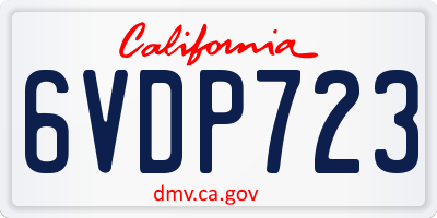 CA license plate 6VDP723