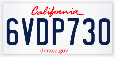 CA license plate 6VDP730