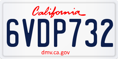CA license plate 6VDP732