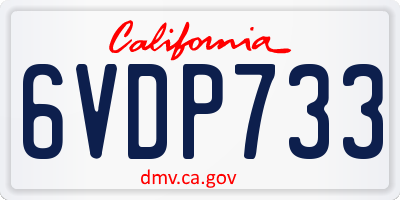 CA license plate 6VDP733