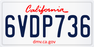 CA license plate 6VDP736