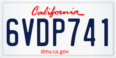 CA license plate 6VDP741
