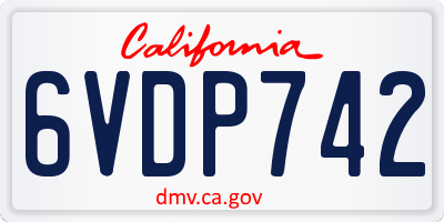 CA license plate 6VDP742