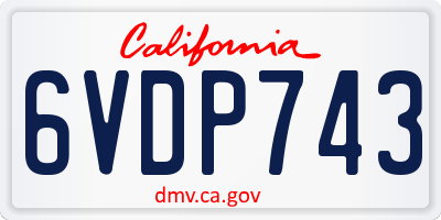 CA license plate 6VDP743