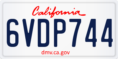CA license plate 6VDP744