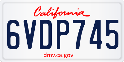 CA license plate 6VDP745