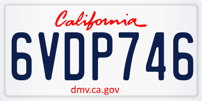 CA license plate 6VDP746