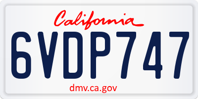 CA license plate 6VDP747