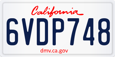 CA license plate 6VDP748