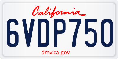 CA license plate 6VDP750