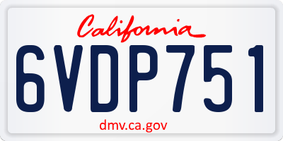 CA license plate 6VDP751