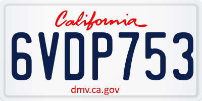 CA license plate 6VDP753