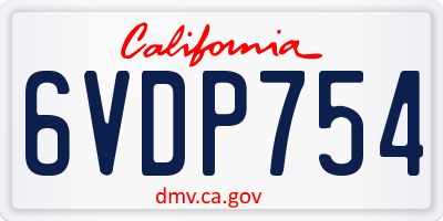 CA license plate 6VDP754